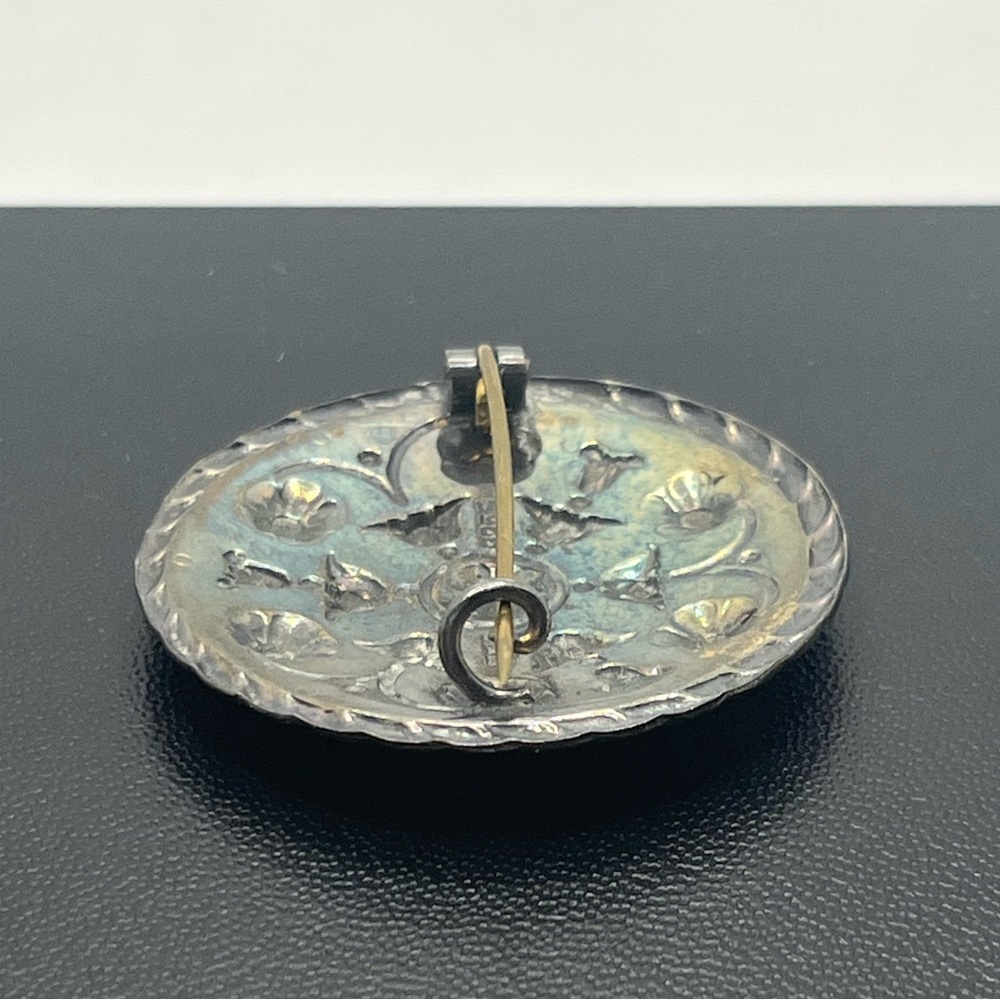 Andresen & Scheinpflug Norway vintage Sterling Silver Black Enamel Brooch pin - Picture 10 of 16